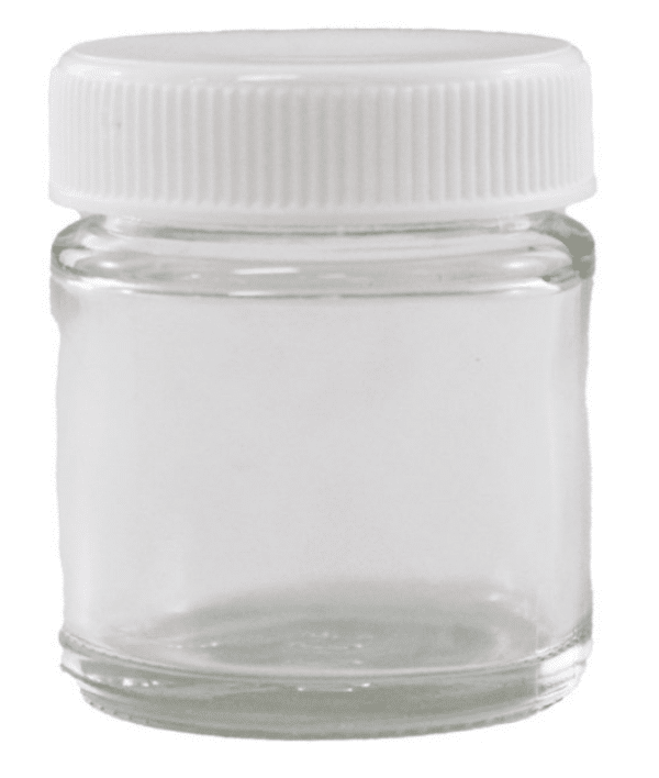 White Flint Ointment Jar with Natural Polypropylene Wadless Cap