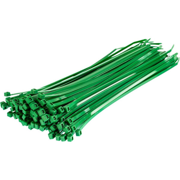 Cable ties virgin nylon 6/6 GREEN 140mm x 3.6mm (standard NON releasable) Zero halogen +low smoke and fume