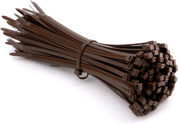 Cable ties virgin nylon 6/6 BROWN 140mm x 3.6mm (standard NON releasable) Zero halogen +low smoke and fume